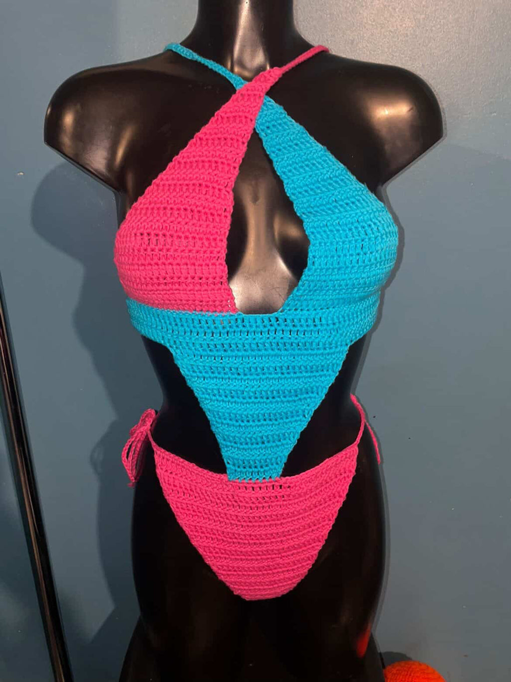 Women’s Colour Block Crochet Monokini