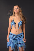 Crochet Tassel 2 Piece Shorts Set - Shorts & Bralette