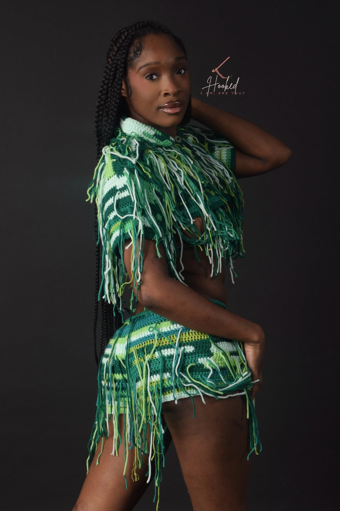 Women's Crochet Tassel 3 Piece Set - Bralette Top, Skirt & Cropped Shirt Jacket